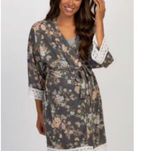 Pink blush floral robe